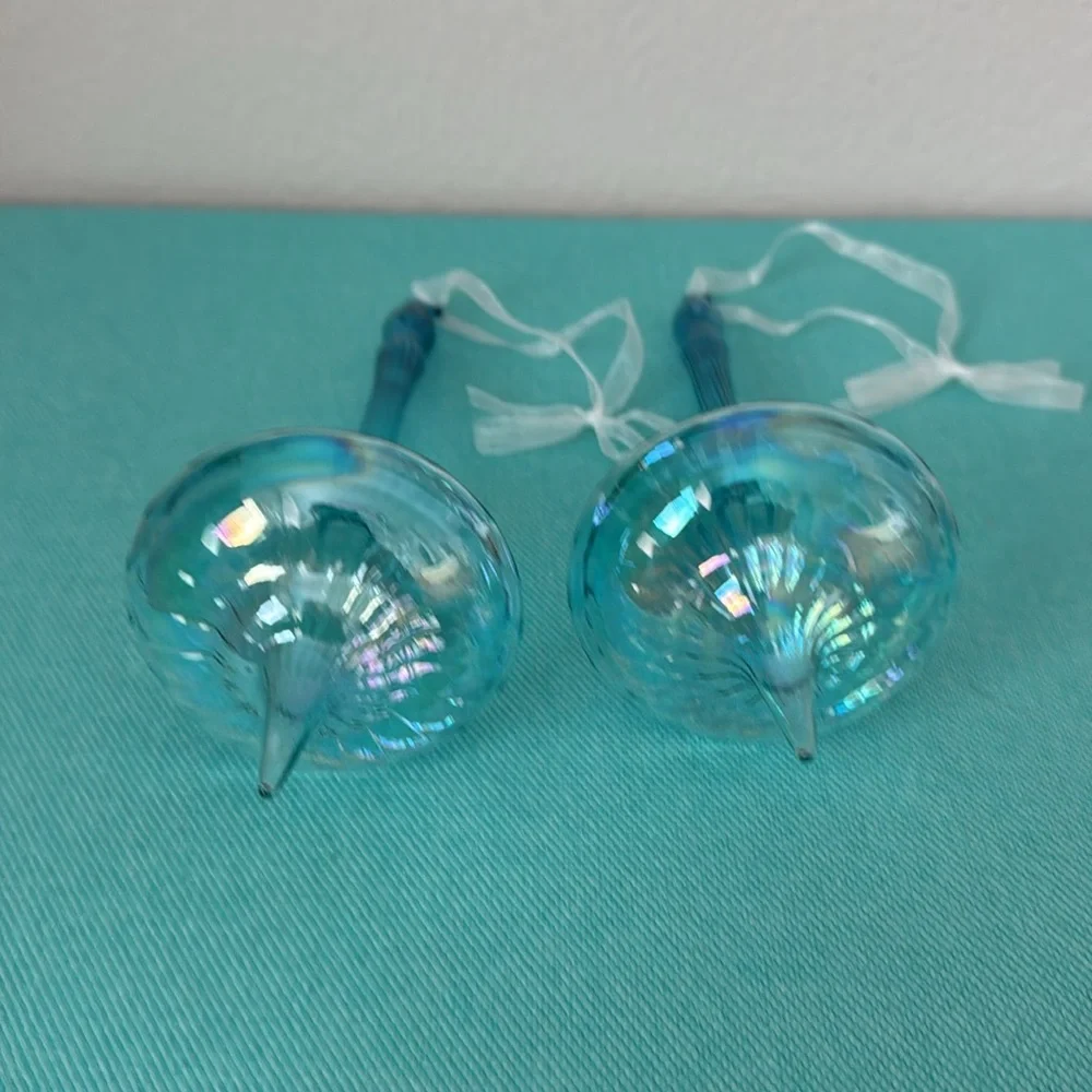 2 Turquoise Top Ornaments